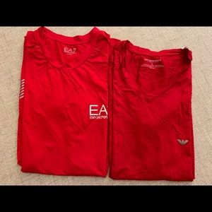 2 Emporio Armani men’s athletic T-shirts, red M
